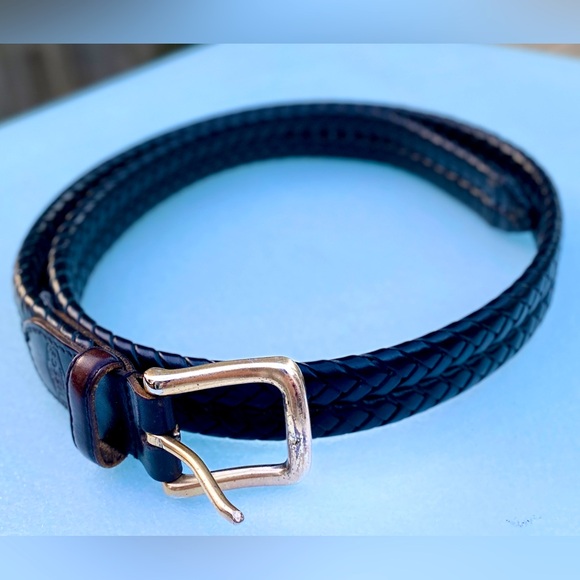 Fossil Men's Black Braided Leather Belt  Size 36 - Picture 4 of 12